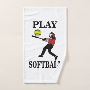Toalha De Mão Softball Player Play