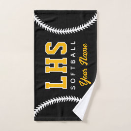 Toalha De Mão Softball Stitches Custom Sport Towel Team Initials