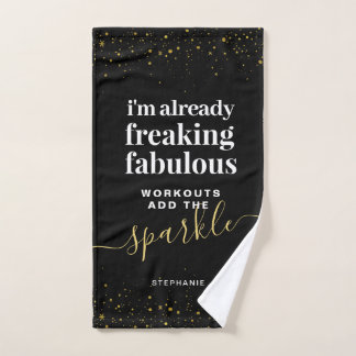 Toalha De Mão Sparkle Girly Funny Gym 