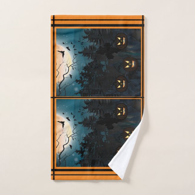 Toalha De Mão Spooky Halloween Pattern (Toalha de mão)