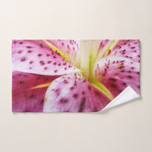 Toalha De Mão Stargazer Lily Bright Magenta Floral