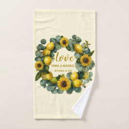 Toalha De Mão Sunflower Lemon Wreath Love Design