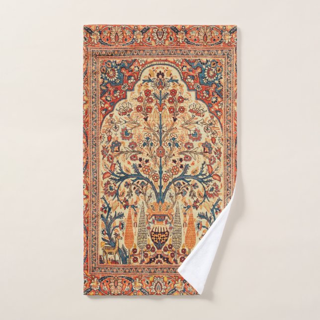 Toalha De Mão Tabriz Tree of Life Persian Rug Impressão (Toalha de mão)