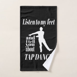 Toalha De Mão Tap Dance - Ouça Minha Dança De Pés