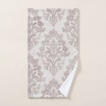 Taupe Suave Damasco Aquarela Floral Clássico