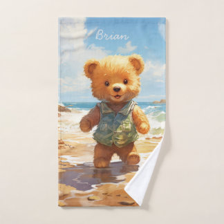 Toalha De Mão Teddy Bear Art Beach Towel para crianças