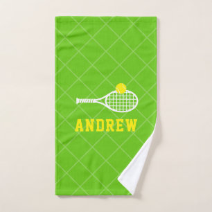 Toalha De Mão Tênis Ball Racket Nome Personalizado Esporte