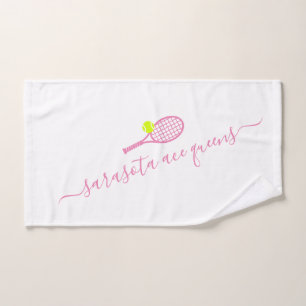 Toalha De Mão Tennis Team Name Pink Personalized