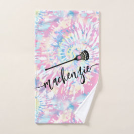 Toalha De Mão Tie Dye Nome Personalizado Lacrosse