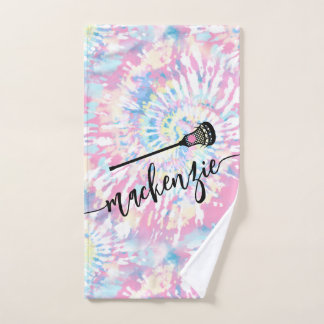 Toalha De Mão Tie Dye Nome Personalizado Lacrosse