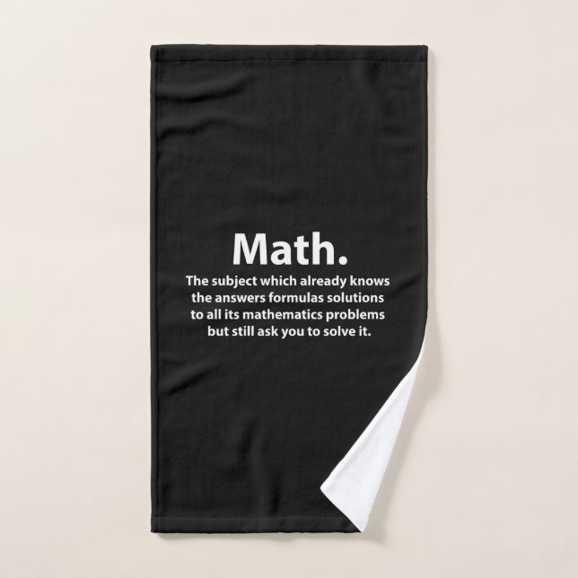 Toalha De Mão Tipografia de Matemática Matemática Divertida  (Toalha de mão)