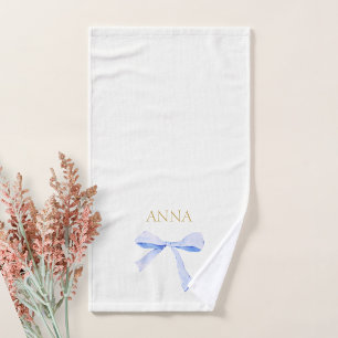 Toalha De Mão Trendy Blue Ribbon Bridesmaid Weding