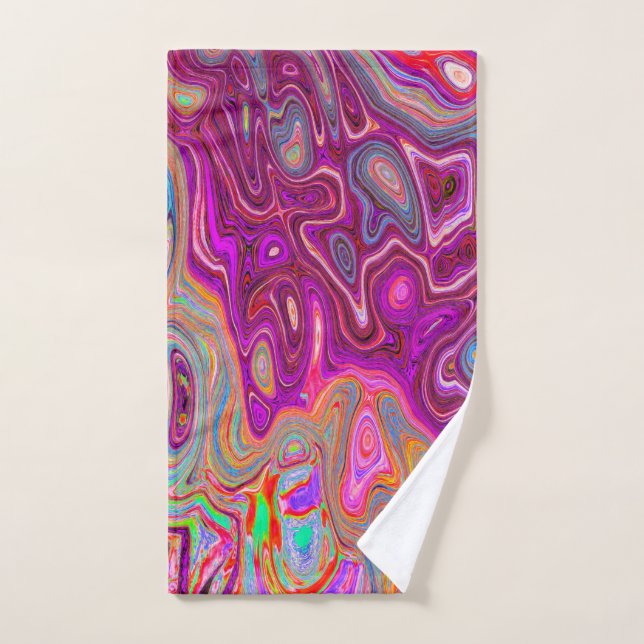 Toalha De Mão Trippy Abstrato Magenta - Arco-íris Magenta - Colo (Toalha de mão)