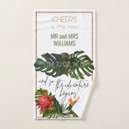 Toalha De Mão Tropical Breeze Lush Floral Corte o Bolo de Casame