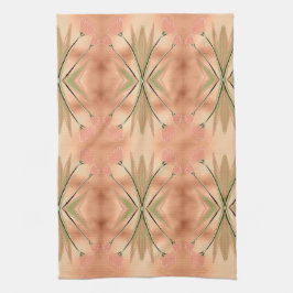 Toalha De Mão Tulip Impressão Tea-Towel Em Coral Rosa E Verdes