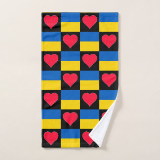 Toalha De Mão Ucrânia Heart and Flag Pattern Divertido Ucraniano