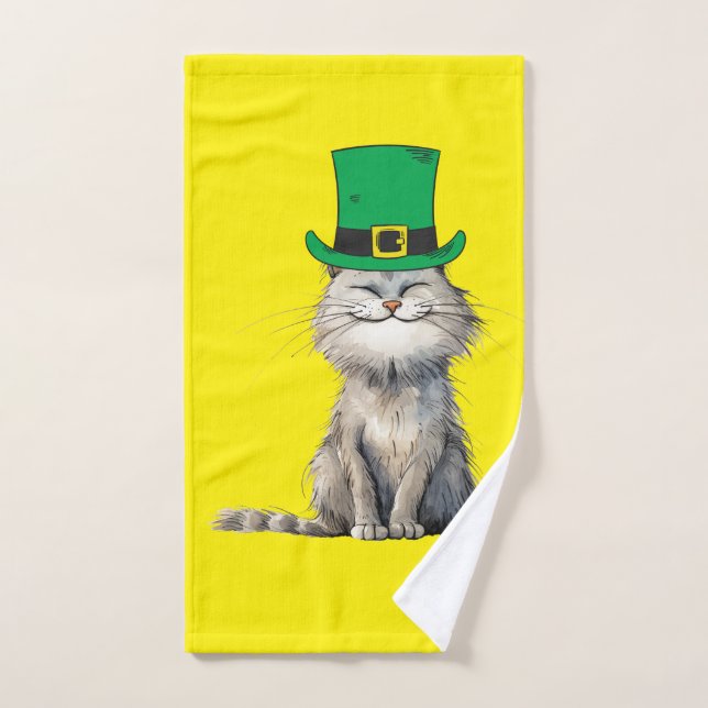 Toalha De Mão Um gato irlandês feliz (Toalha de mão)