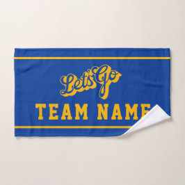 Toalha De Mão Vamos Personalizado Equipe Rally Azul e Dourado