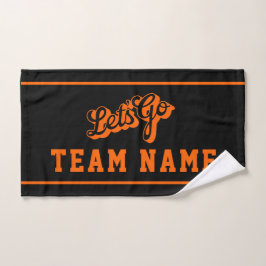 Toalha De Mão Vamos Personalizar Equipe de Rali Preta e Laranja