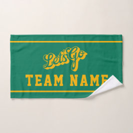 Toalha De Mão Vamos Personalizar o Time Rally Verde e Dourado