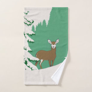 Toalha De Mão Verde-Neve Verde-De-Pinho-De-Olho-Branco-Feminino