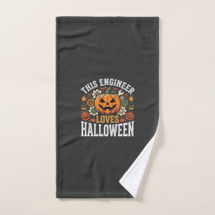 Toalha De Mão Vetor de Abóbora de Engenheiro de Halloween