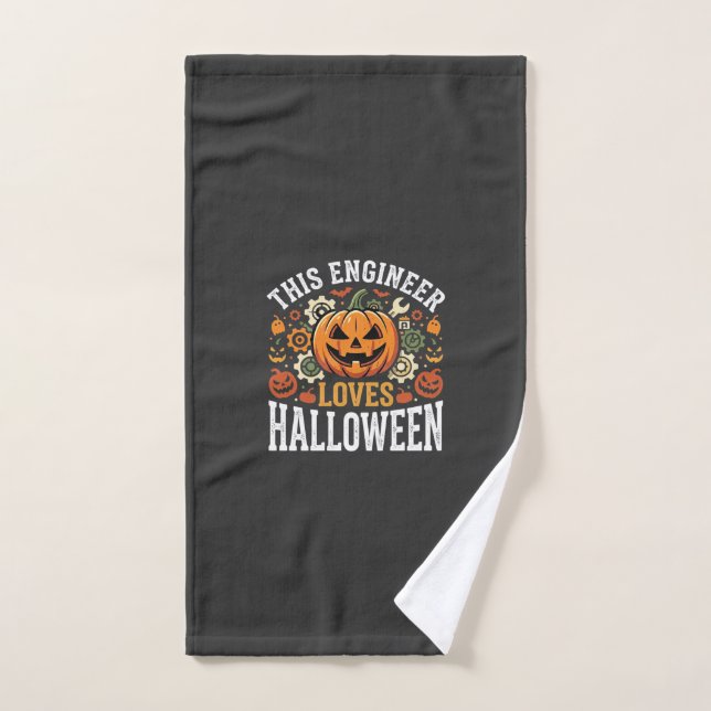 Toalha De Mão Vetor de Abóbora de Engenheiro de Halloween (Toalha de mão)