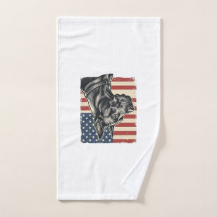 Toalha De Mão Vintage Great Dane Bandeira Patriótica Vector Desi