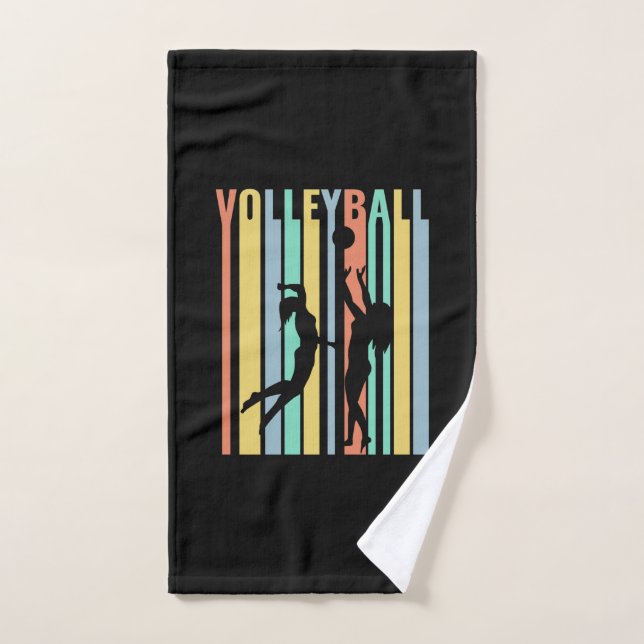 Toalha De Mão Volei de praia Volei Retro  (Toalha de mão)