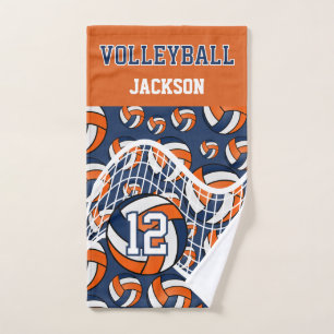 Toalha De Mão Voleibol - Laranja, branco e Marinho