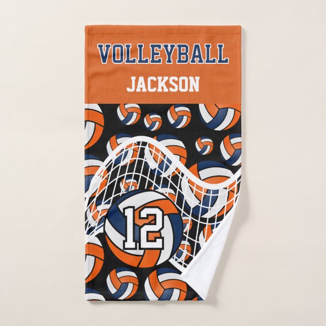 Toalha De Mão Voleibol - Laranja, branco e Marinho (Toalha de mão)