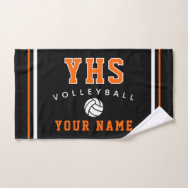 Toalha De Mão Volleyball Icon, Custom Name & School, Team Gift H
