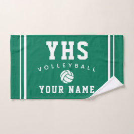 Toalha De Mão Volleyball Icon, Custom Name & School, Team Gift H