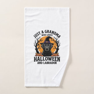 Toalha De Mão Vovó Halloween Labrador Engraçado Vintage_1