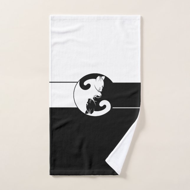Toalha De Mão Yin Yang cats (Toalha de mão)
