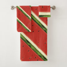 Toalha de Melancia com Aquarela Vermelha Brilhante