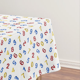 Toalha De Mesa 123 Números Vermelho Amarelo Azul