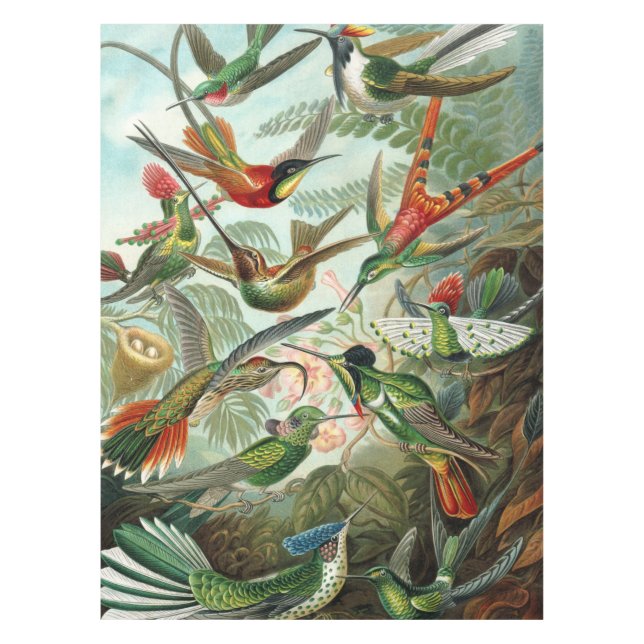 Toalha De Mesa 12 raças americanas de aves de caça pintadas desen (Frente)