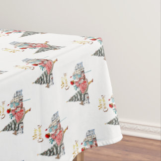 Toalha De Mesa 1950 Dama Vintage Enviando Saudações de Natal