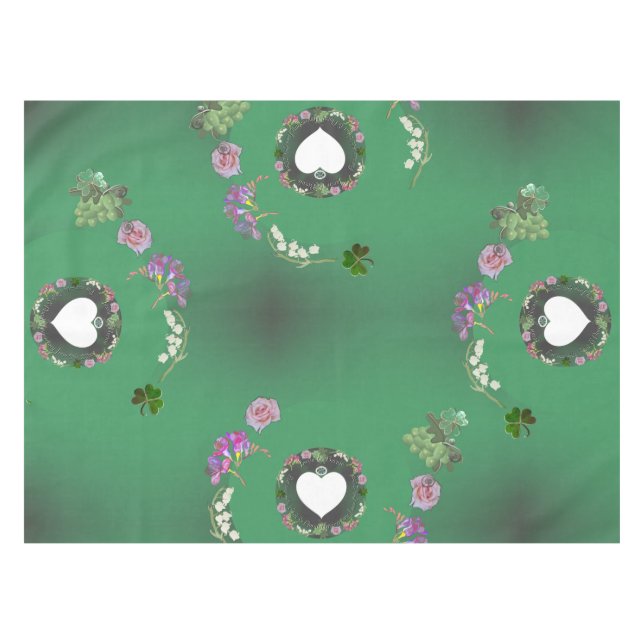 Toalha De Mesa 4º Aniversário da Fruta e Floral + Tablecloth de F (Frente (Horizontal))