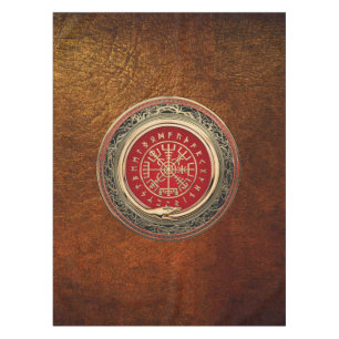 Toalha De Mesa [510] Compasso Runic mágico Dourado de Vegvisir -