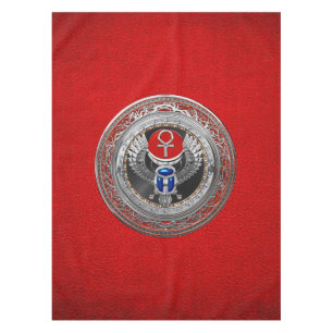 Toalha De Mesa [600] Sagrada Prata Egípcia Ala Scarab & Ankh