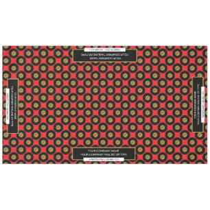 Toalha De Mesa 60"x104" Trade Show Tablecloth Vermelho Dourado
