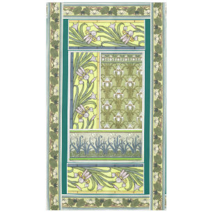 Toalha De Mesa A íris de Nouveau da arte floresce o Tablecloth