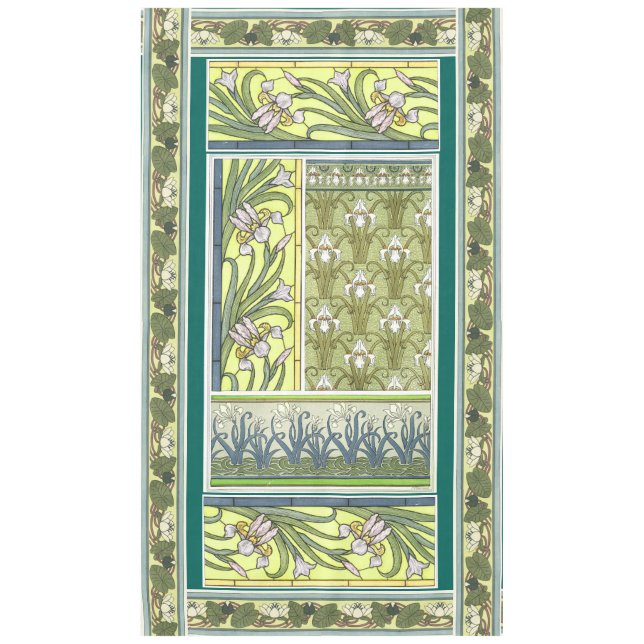 Toalha De Mesa A íris de Nouveau da arte floresce o Tablecloth (Frente)