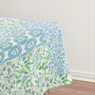 Toalha De Mesa A pervinca azul floresce o teste padrão do remend