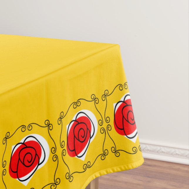 Toalha De Mesa Aba de Rosa espanhola de cantos 60 x 84 (Posição Original)