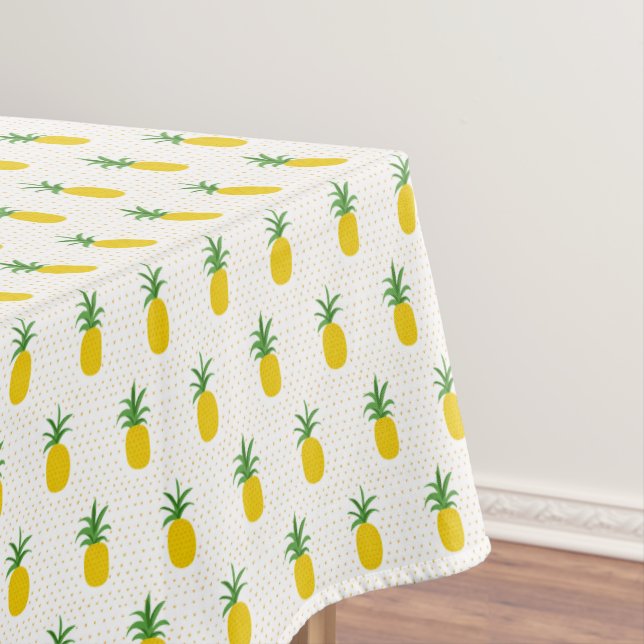 Toalha De Mesa Abacaxis tropicais dourados (Posição Original)