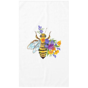 Toalha De Mesa Abeja flor com plantas silvestres