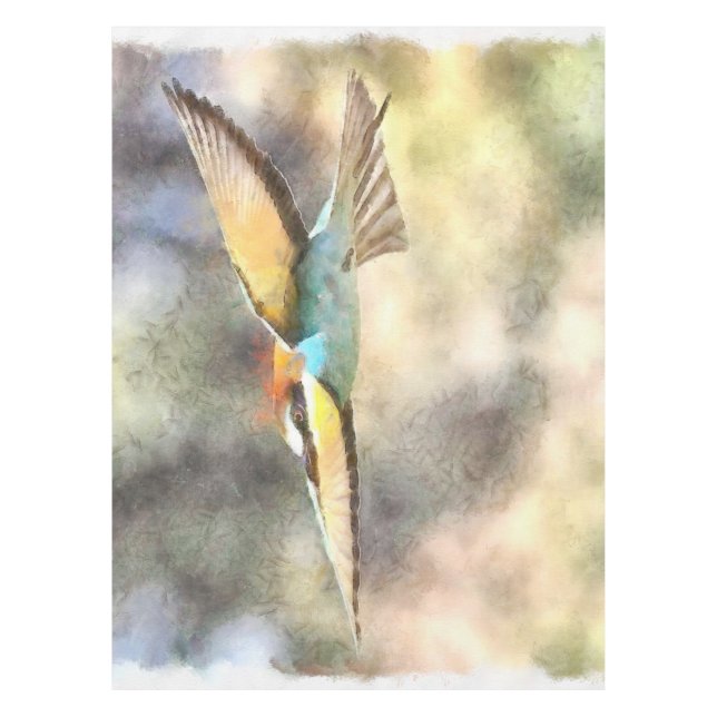 Toalha De Mesa Abelhas Europeias Comem Na Aquarela De Voo (Frente)